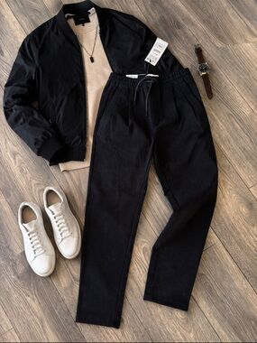 Zara Semi Jogger Bistretch Pants Black Men’s Size S (30) NWT